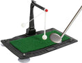 Golf Swing Trainer(Height Adjustable), Golf Training Equipment with 360° Automatic Ball Return, Golf Swing Practice Mat Training Aid, Golf Swing&Hitting Trainer for Indoor Outdoor Home