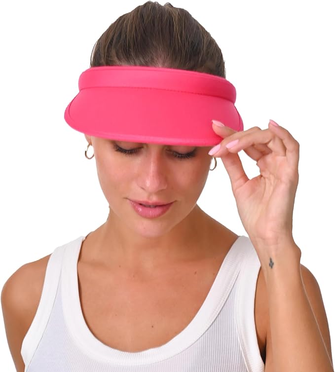 2 Pack Sun Visor Hats Women Men Clip On Wide Brim Visors Hat Outdoor Sports Golf Beach Travel Tennis Caps