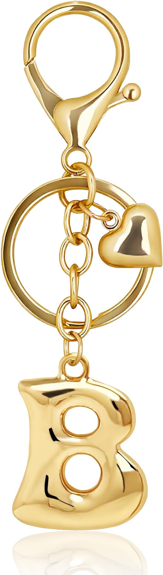 Gold Bubble Heart, Cherry, Bow & More Designs Letter Initial Keychain Bag Charms – Cute Purse Charms for Handbags