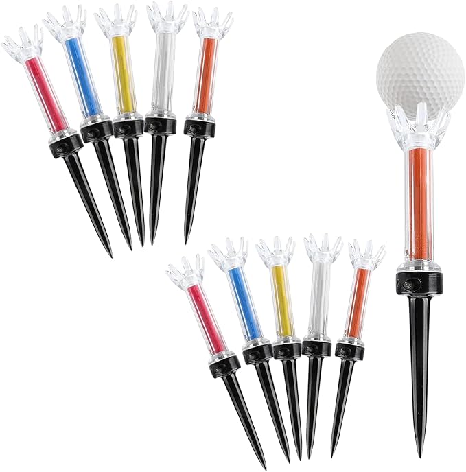 Magnetic Plastic Golf Tees, Professional Long Golf Tees 3 1/2, Premium 8 Prongs Design Enhanced Durability & Stability, Precision Height Markers for Perfect Trajectory, Golf Accessories for Men