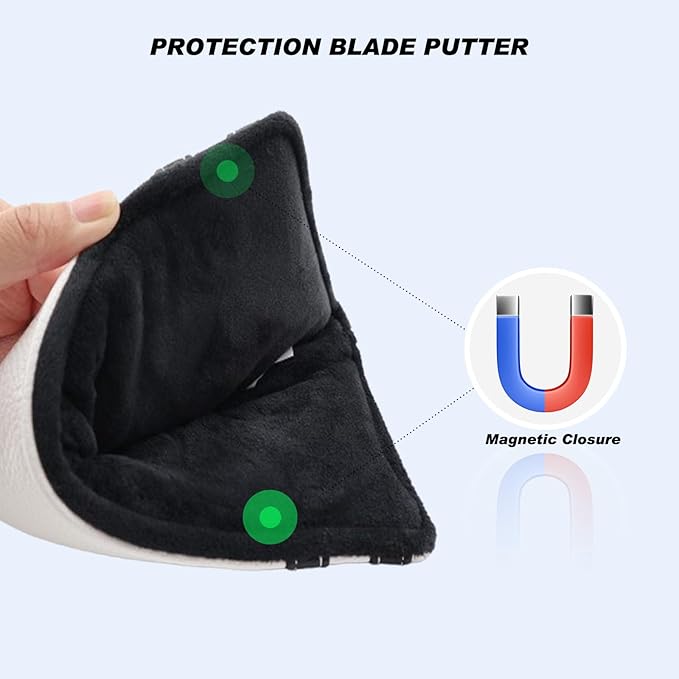 Golf Club Covers,4pcs or 1pc Golf Headcovers for Woods and Driver Fairway Hybrids Women Men - Premium PU Leather with Interchangeable Tags & Magnetic Blade and Mallet Putter Covers