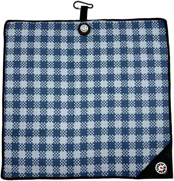 Magnetic 4-in-1 Multi Tool Golf Towel - Magnetic Towel - Silicone Brush - Groove Cleaner - Bag Clip - Microfiber Waffle Design - Men's and Women's Golf - Golf Gifts