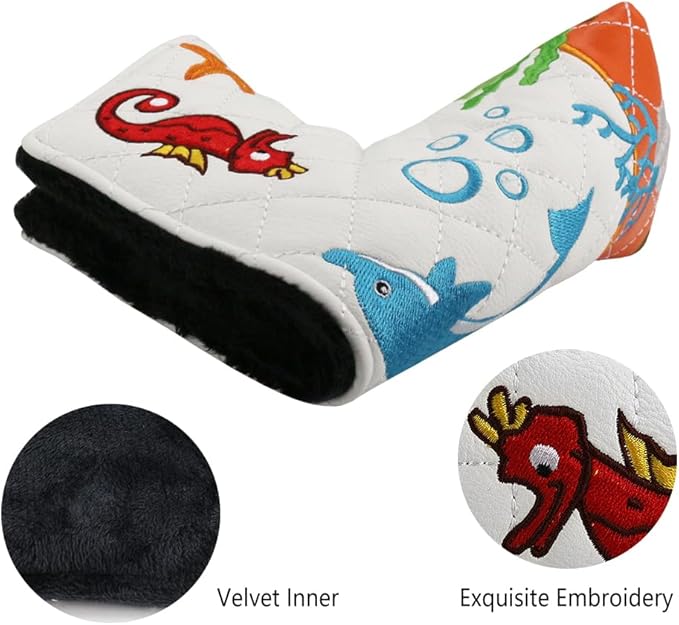 Golf Head Covers Blade Putter Cover Headcover Magnetic Closure Embroidered Fit for Most Brands Scotty Cameron Odyssey Blade Taylormade Ping ect.