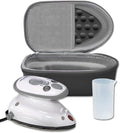 The Quilted Bear Premium Mini Steam Iron - Lightweight Mini Travel Iron for Effortless Quilting & Wrinkle-Free Clothes with Carry Case & Iron Rest Set - Travel Steamer for Clothes & Crafts (Black)