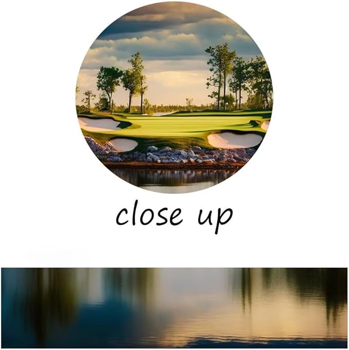 chenchenArt Sunset Landscape Golf Course Wall Art Picture Golf Course Wall Decor for Living Room Bedroom Bathroom Home Decorations Canvas Prints Framed Ready to Hang(24''H x 36''W)