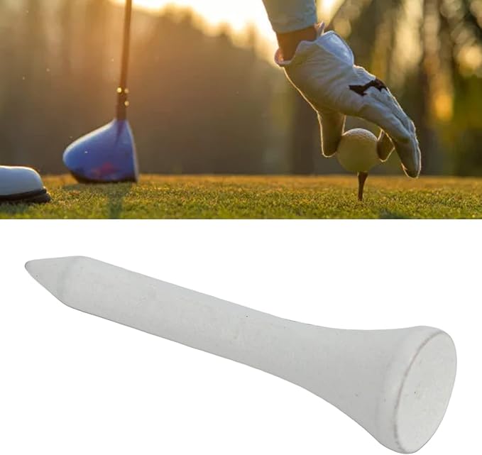 50Pcs Golf Tees, Wooden Practice Golf Tees White Long Ball Base Set Kit for Outdoor Sports