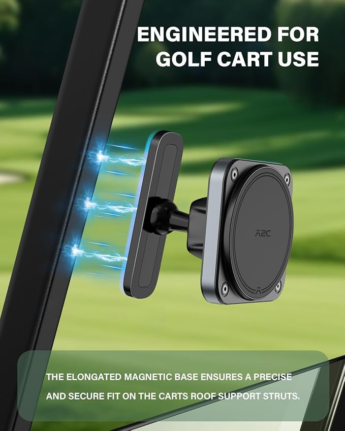 A2C Upgraded Magnetic Golf Cart Phone Holder for MagSafe iPhone 17 Pro Max 16 15 14 13 12 Fits EZGO Club Car Yamaha Icon, Golf Accessories for Men Father Dad 2025 Stocking Stuffers Ideas Golf Gifts