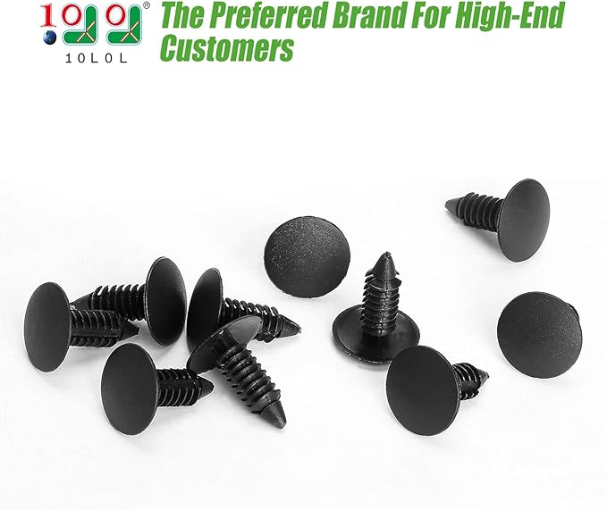 10L0L Universal Plastic Rivets for EZGO Club Car Yamaha Golf Cart, Auto Body Fastener Push Pin Screw Panel Fixings Clips Black