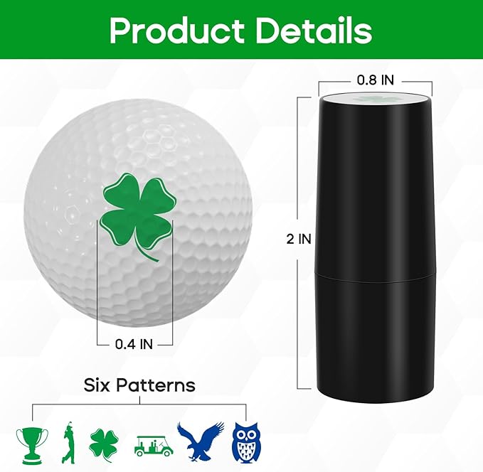 TAOLAVB 2 Pack Professional Golf Ball Stamper, Quick-Dry, Mini Golf Ball Marker with Fun Patterns, Waterproof & Fade-Resistant, Reusable Golf Ball Stamp Suitable for Both Indoor and Outdoor Use