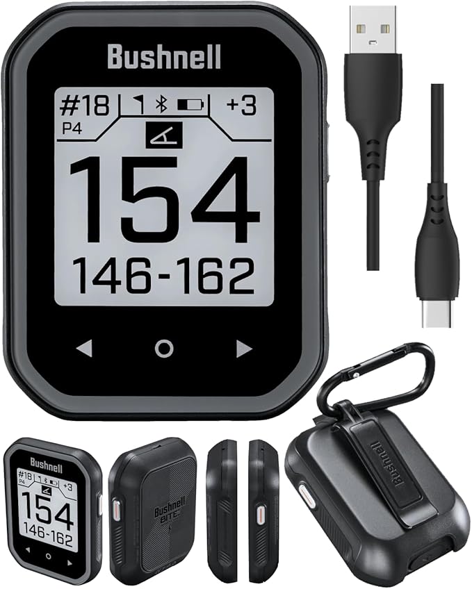 Wearable4U - Bushnell Phantom 3 GPS Rangefinder Black with BITE Magnetic Mount and GreenView with Lens Cleaning Cloth Bundle