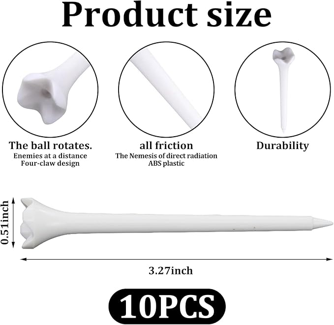 2 Pieces Precision Golf Tee Height Setter, Outdoor Adjustable Golf Tee Height Tool with 10 Pieces Tees, for Consistent and Precise Shots