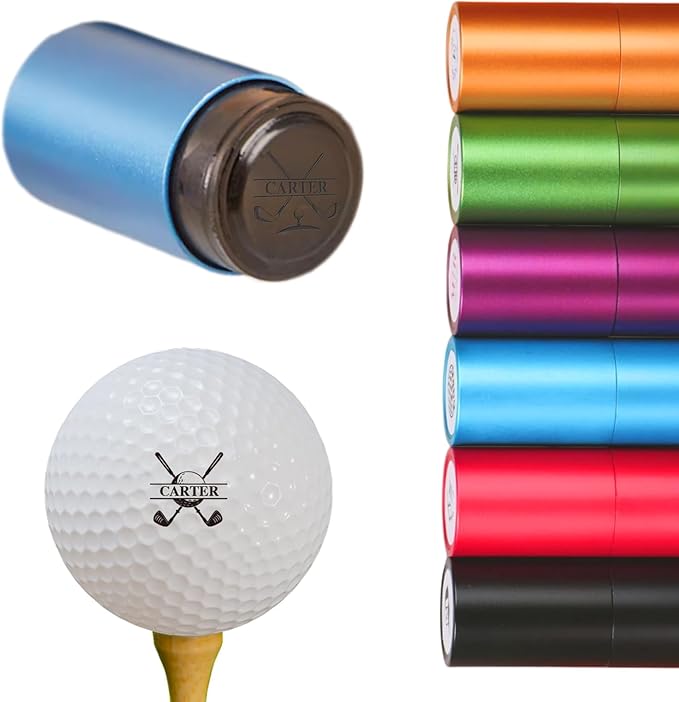 Custom Golf Ball Stamp Marker, Waterproof Golf Ball Marking Gift for Golfer Men & Husband Dad, Golf Ball Personalized Stamp with Monogram Logo Design, Golf Balls Stamp