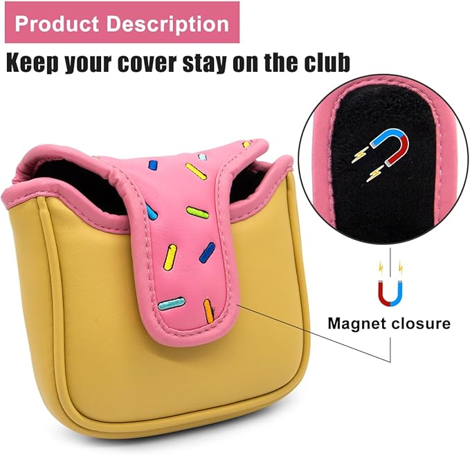 Golf Wood Head Covers Driver Cover 3 Wood Headcover Hybrid Head Covers Embroidery Ice Cream Design Golf Club Headcovers Leather Hand-Made Wood Head Cover
