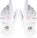 FINGER TEN Golf Gloves Women Leather Glove with Ball Marker for Ladies - Enhanced Grip, Comfort & Durability for Female Golfers