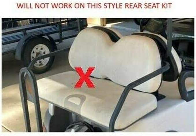 Huskey 4PCS Golf Cart Front/Rear Seat Covers for EZGO Medalist/TXT 94-13 Custom Two-Tone Black/Blue Diamond Stitching with Blue Piping, Marine Grade Vinyl Material, Staple on Design