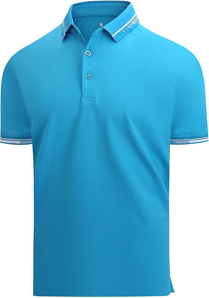 Esabel.C Mens Golf Shirts Short Sleeve Stretch Moisture Wicking Performance Dry Fit Collared Golf Shirts for Men