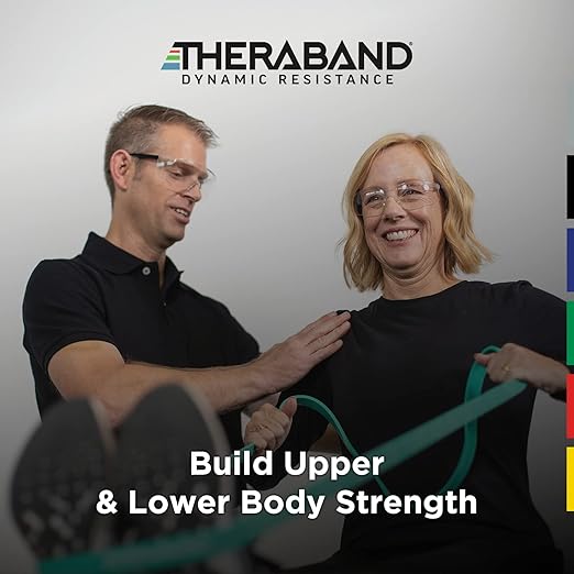 THERABAND High Resistance Band, Elastic Super Bands for Improving Flexibility, Injury Rehab, & Full Body Workouts, Heavy Duty Stretch Bands for Powerlifting, Heavy, Blue, 35 lbs. Resistance