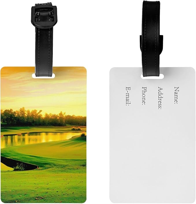 Durable PVC Luggage Tag for Travel, Bag Id Label, Golf Course, Waterproof Personalized Luggage Identifier for Suitcases, Backpacks, Gym Bags, TSA Approved Airplane Travel Bag Tags for Women