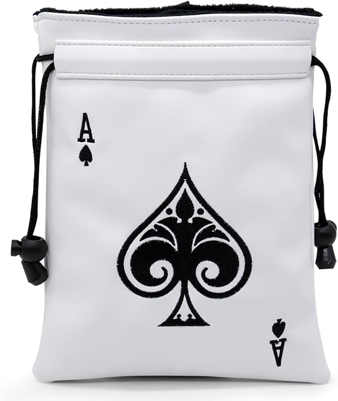 montela golf Valuables Pouch,Ace Poker Golf Bag Pouch with Drawstrings Golf Tee Bag Leather Golf Tee Pouchs for Men Women