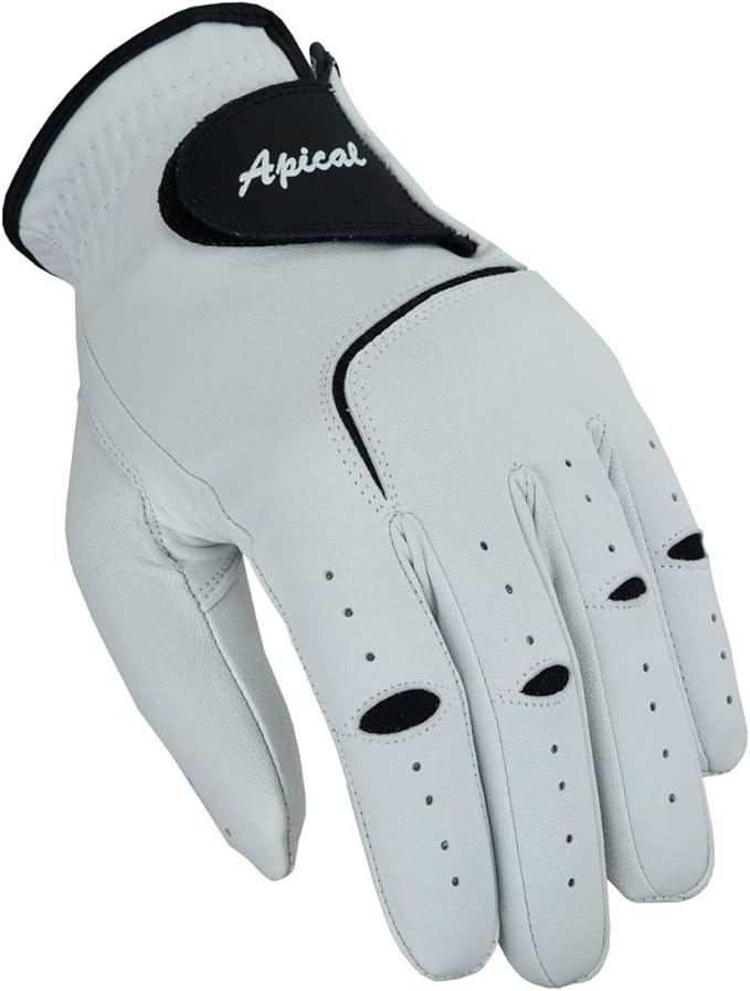 Apical Premium 100% Cabretta Leather Golf Glove for Men – Stable Grip, Soft Feel, Durable Fit – Left Hand Golf Glove for Right-Handed Golfers – Value 3 Pack (Regular Sizes)