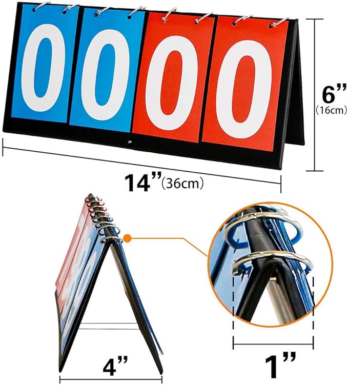 APORO Portable Table Top Scoreboard Flipper, Multi Sports Score Flip Scoreboard