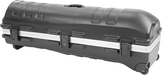 SKB Staff ATA Hard Shell Plastic Golf Travel Case for Cart Bags with Wheels - Heavy-Duty Rolling Club and Driver Carrier for Airline Transport, Impact-Resistant with TSA Locking Latches