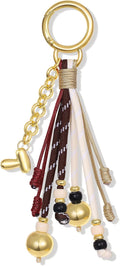 KissYan Christmas Initial Bag Charm for Women, Colorful Rope Purse Keychain With Puffy Letter, Handbag Charm for Backpack