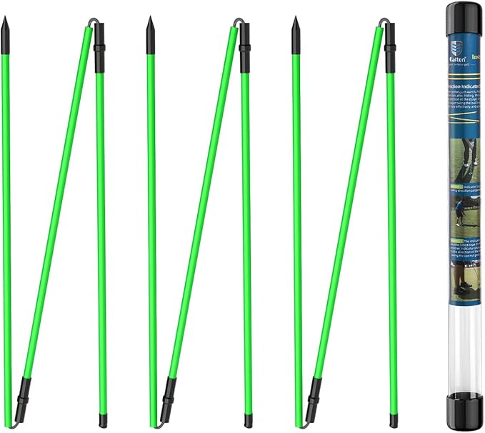Rhino Valley Golf Alignment Sticks - 48" Collapsible Golf Practice Rods for Aiming, Putting, Full Swing Trainer, Posture Corrector with Clear Tube Case, Golf Training Equipment