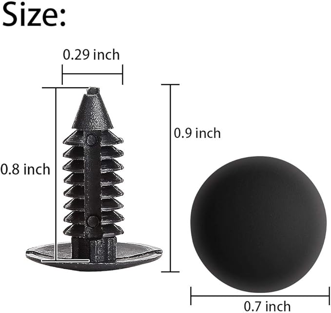 10L0L Universal Plastic Rivets for EZGO Club Car Yamaha Golf Cart, Auto Body Fastener Push Pin Screw Panel Fixings Clips Black