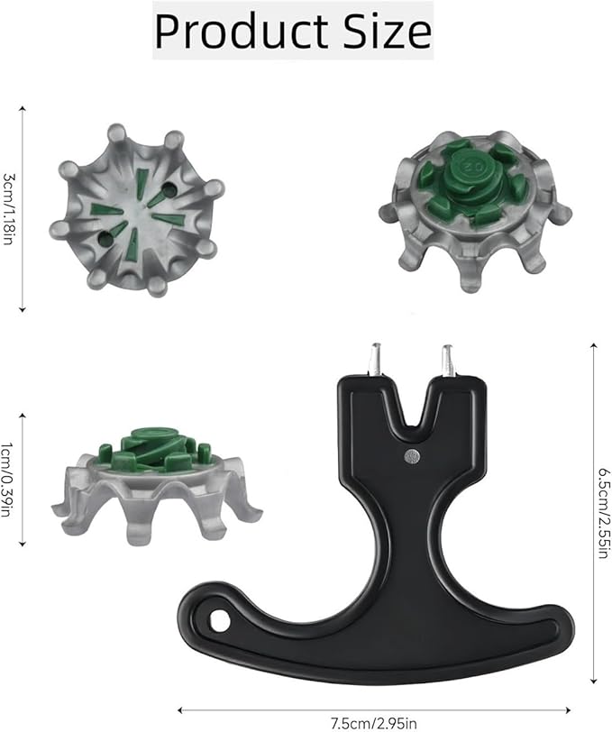 Golf Spikes Replacement 50Pcs Cleats with Wrench, Compatible with Foot Joy & Most Golf Shoes