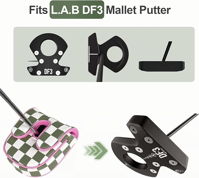 Craftsman Golf Club Cover Golf Head Cover for Driver Fairway Hybrid/Utility Woods Headcover Set Putter Head Cover for Mallet Blade DF3