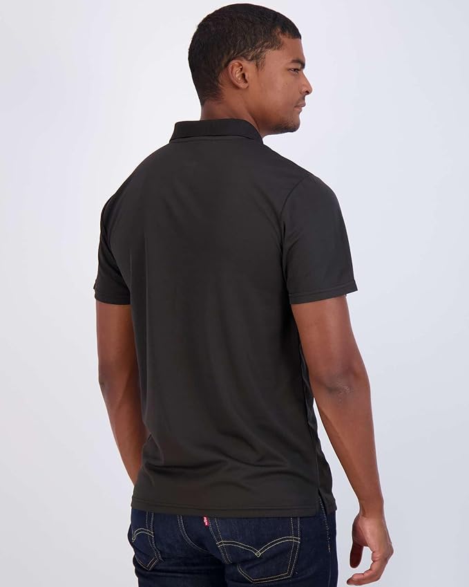 Real Essentials 3 Pack: Men's Quick-Dry Short Sleeve Athletic Performance Polo Shirt (Available in Big & Tall)