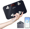 RENPHO Travel Scale for Body Weight, Mini Bathroom Scale for Body Fat, Portable Weight Scale for Traveling with Storage Case, 13 Body Composition Analyzer with App, 400 lbs, Elis Go, 11.02" x 7.09"