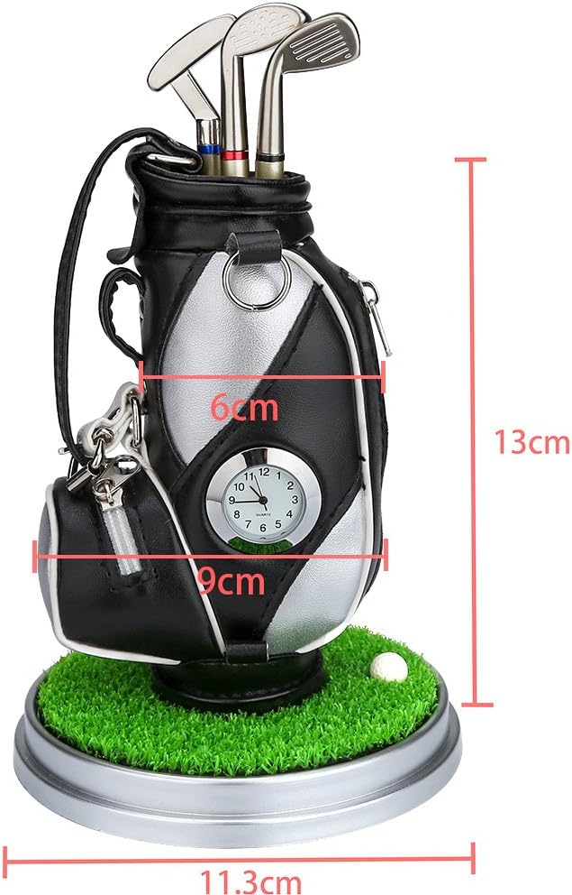 10L0L Gift for Men, Golf Pen Holder Desk Accessories for Golfers, 3 Club Pens Mini Gold Bag Office Decor, Funny Stocking Stuffers on Birthday, Christmas, Fathers Day (Golf Bag)