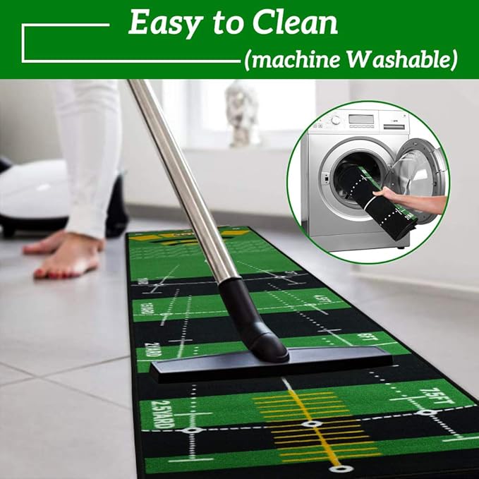 Golf Putting Green Mat 10 ft X 20 in Training Aid Mat, Multi Distance Mark Practice Putting mats,Anti-Slip Backing Golf Putting mat for Indoor/Outdoor Hitting Mat for Golf Enthusiast