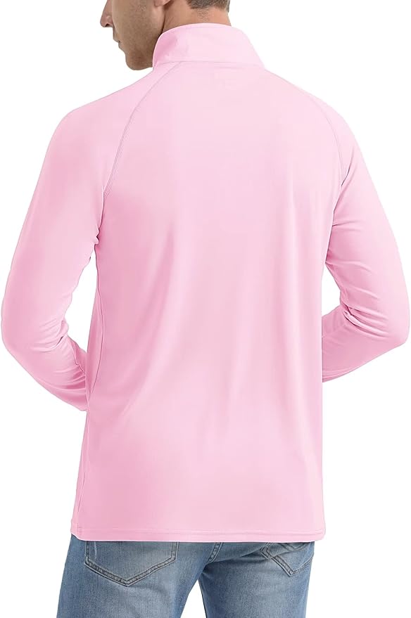 MAGCOMSEN Men's Long Sleeve Sun Shirts UPF 50+ Tees 1/4 Zip Up Fishing Running Rash Guard T-Shirts Outdoor Shirt