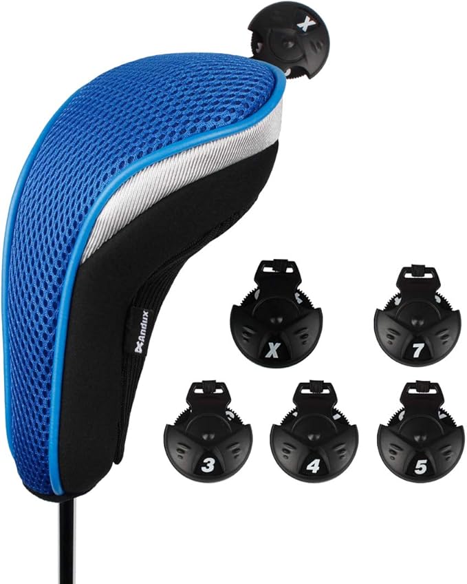 Andux 6pcs/Set Golf Club Head Covers Woods Driver Fairway Hybrid Set (3 Hybrids + 3 Woods)