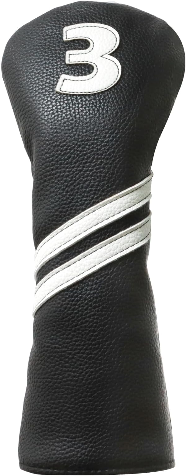 Golf Club Covers,4pcs or 1pc Golf Headcovers for Woods and Driver Fairway Hybrids Women Men - Premium PU Leather with Interchangeable Tags & Magnetic Blade and Mallet Putter Covers