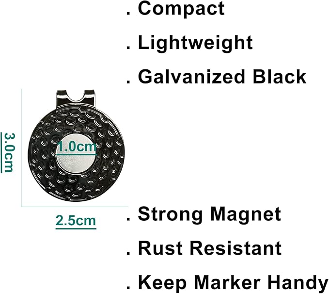 Magnetic Golf Hat Clips 4 6 or 8 PCS Ball Marker Holders for Golf Gloves Hats Bags Caps Visor Belt (Black, Bronze)