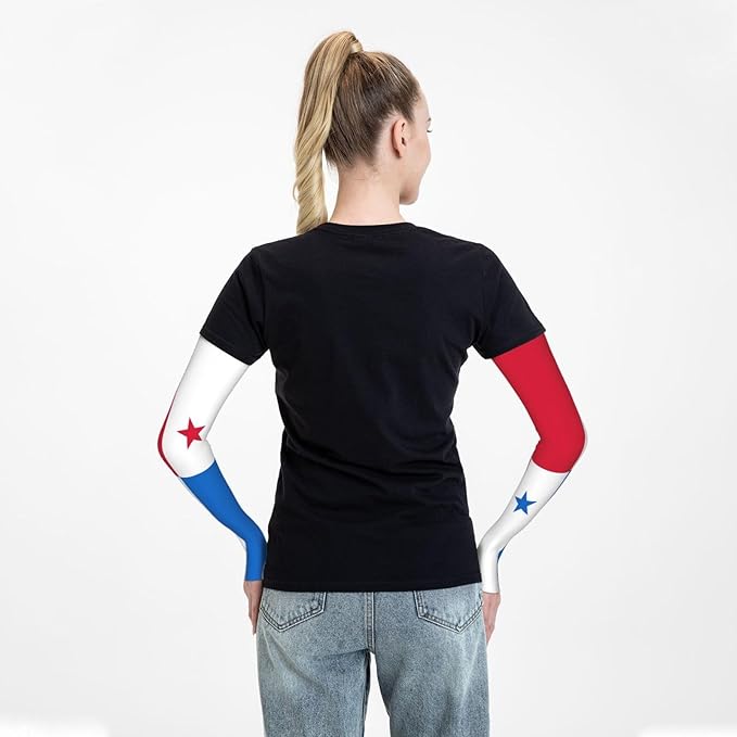 Cute Flag Arm Sleeves Cooling Sun Protection Sports Flag Sleeves for Men Women