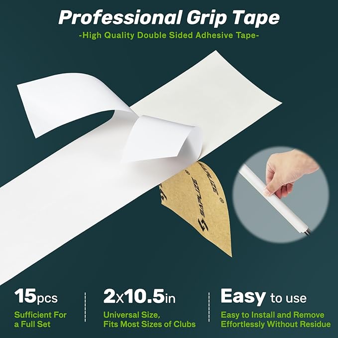 SAPLIZE Pro Golf Grip Repair Kit – Includes 5oz GTA-200 Golf Grip Solvent, 15 Golf Grip Tape,Retractable Hook Blade and Rubber Vise Clamp for Regripping Golf Club Grips