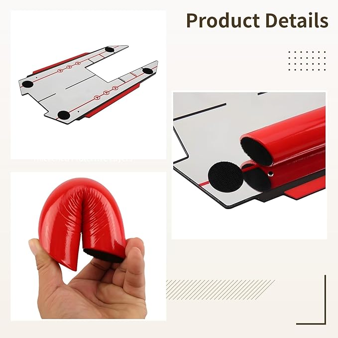 Professional Golf Putting Aid, Alignment Mirror and Acrylic Practice Mat with Swing Path Guides and Stroke Corrector for Home Or Outdoor Use