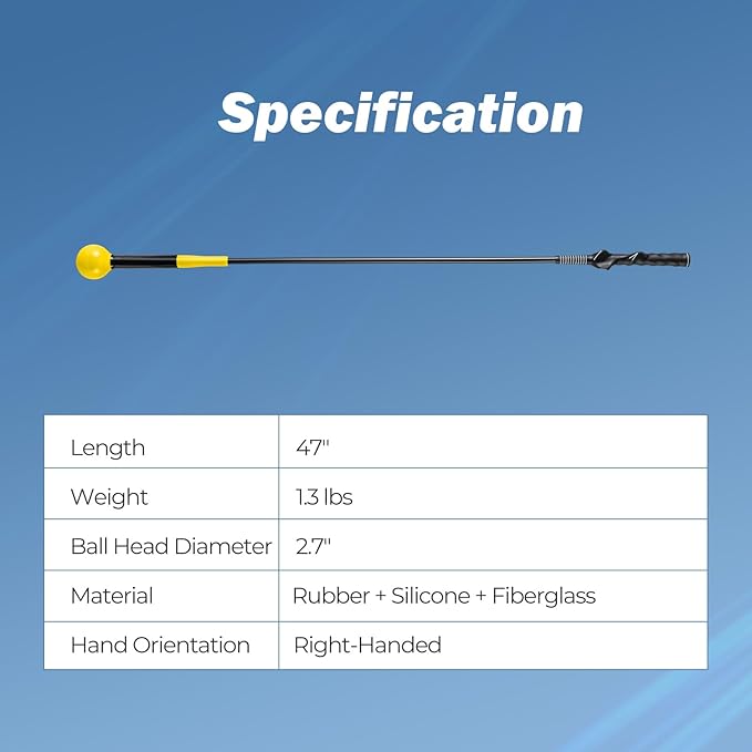 Tangkula Golf Swing Trainer, 47"/40"/31.5" Warm-Up Golf Practice Training Aid with Weighted Head for Grip, Rhythm, Flexibility, Balance, Tempo & Strength, Indoor Outdoor Golf Swing Corrector