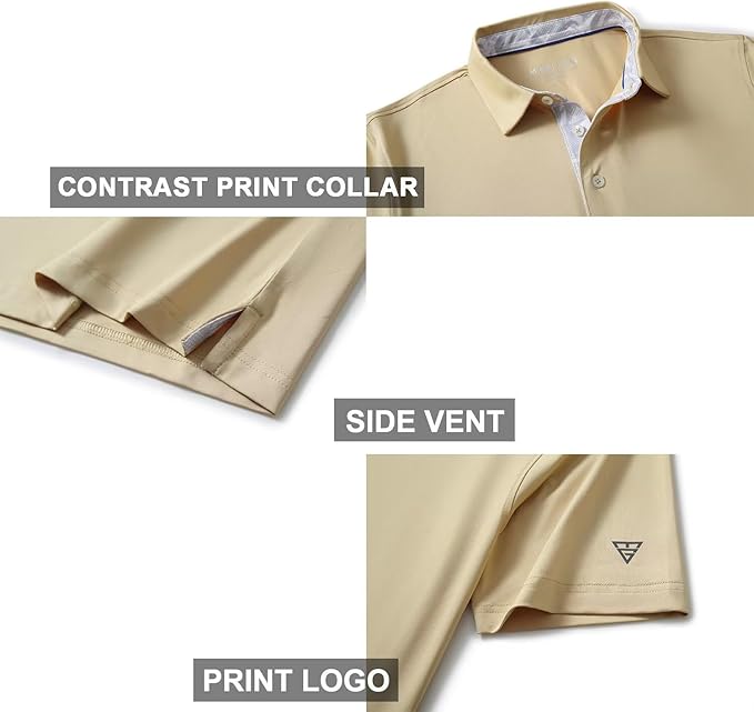 Mens Polo Shirts Short and Long Sleeve Casual Solid Stylish Dry Fit Performance Designed Collared Golf Polo Shirts for Men