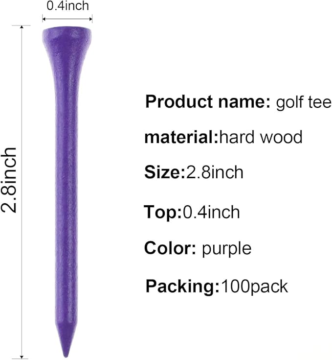 Crestgolf Golf Tee 2-3/4 inch Deluxe Tee Pack of 100
