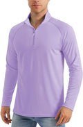 MAGCOMSEN Men's Long Sleeve Sun Shirts UPF 50+ Tees 1/4 Zip Up Fishing Running Rash Guard T-Shirts Outdoor Shirt