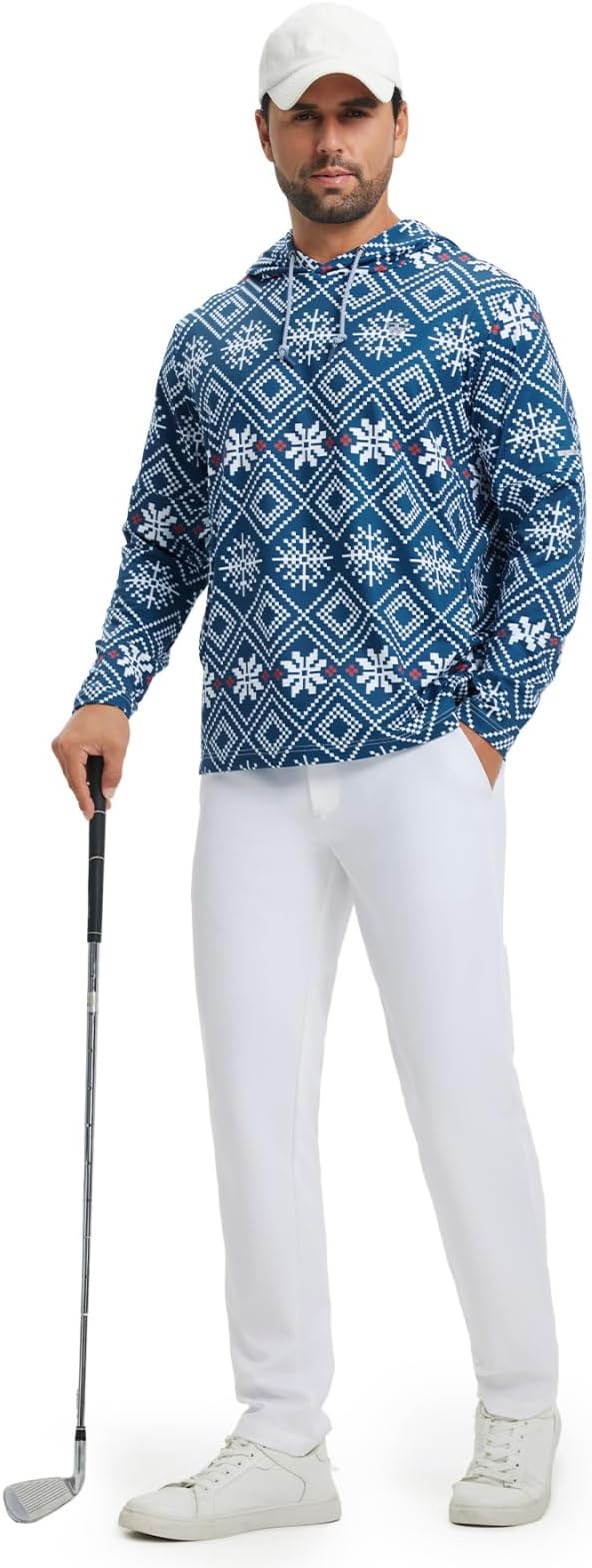 Hoodies for Men Golf Fleece Hooded Sweatshirts Dry Fit Athletic Lightweight Casual Midlayer Mens Hoodies Pullover