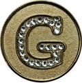 Monogram Initial Golf Ball Marker with Crystals and Matching Hat Clip