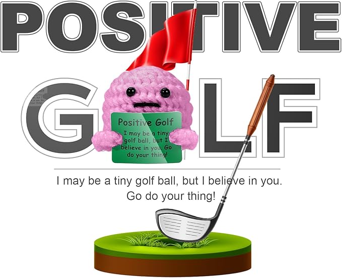AICase Golf Gifts for Women Funny Positive Golf Ball Crochet Gag Gift Ideas, Emotional Support Nuggets for Women Golfers Accessories Tournament Mom Mothers Day Christmas Easter Birthday Stuff