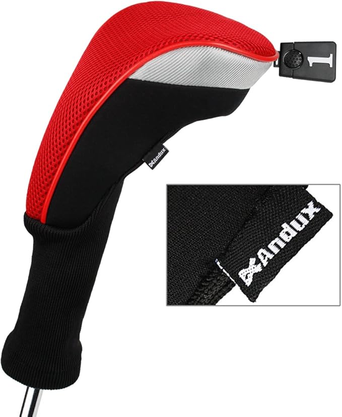 Andux 3pcs/Set Golf 460cc Driver Wood Club Head Covers Long Neck with No. Tags